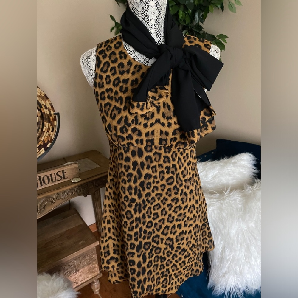 Leopard Print Dress w/matching Scarf